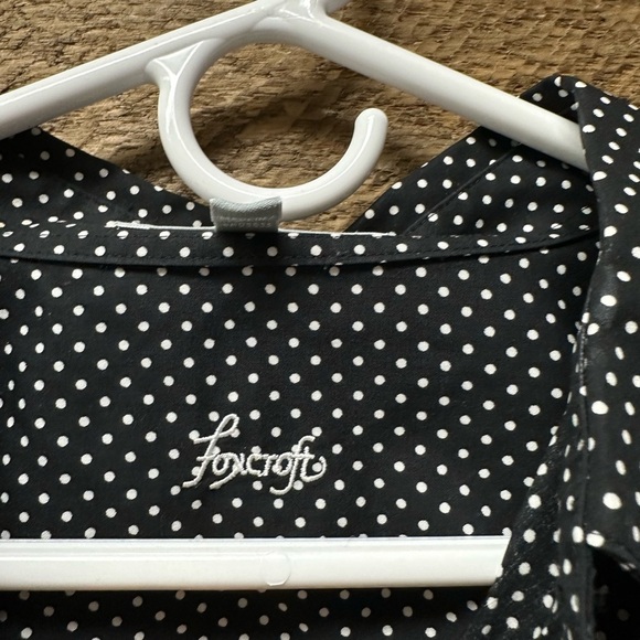 Foxcroft Wrinkle-Free Polka Dot Button-Up Shirt - Size 14W - Picture 5 of 10